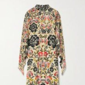 FARM Rio Metallic Fringed Floral-print Crepe Maxi Dress